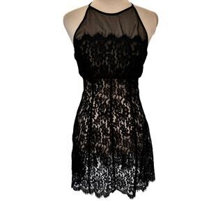 Vintage Y2K Victoria's Secret Lace Illusion Nightie Dress Coquette Dark Feminine